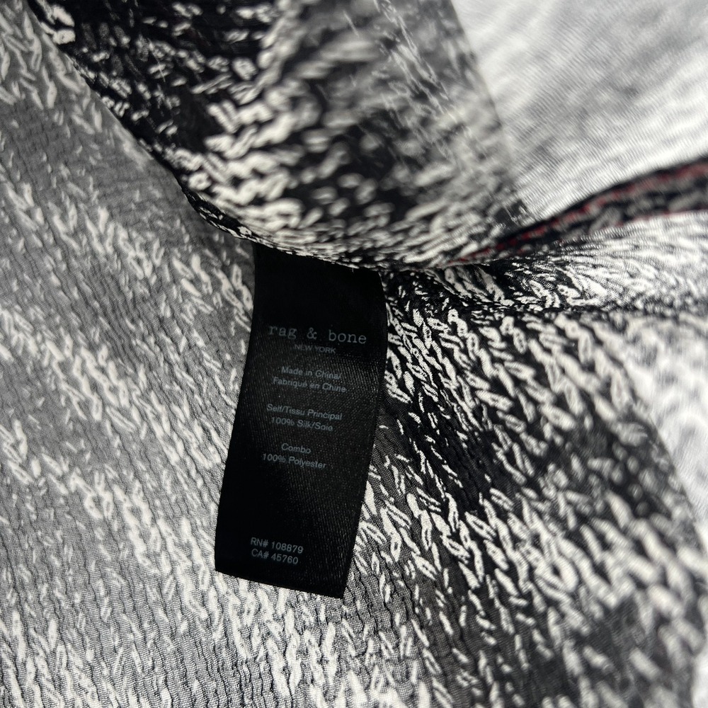 Rag & Bone Top womens S Sheer  Zebra Animal Print Silk Career Office‎ Retro Edgy - Picture 10 of 12